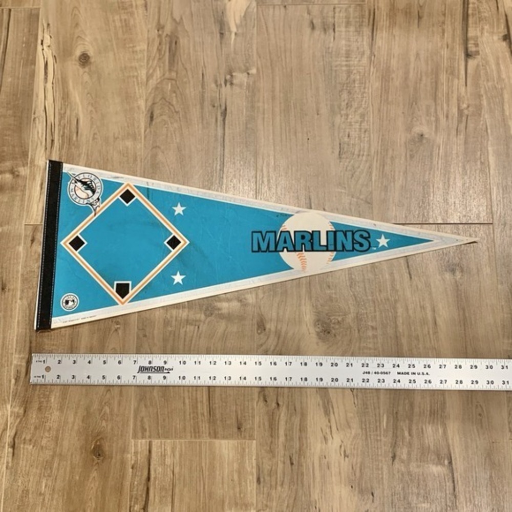 Vintage Florida Marlins Pennant‎ 1990s MLB Baseball WinCraft Felt 12x30 Retro